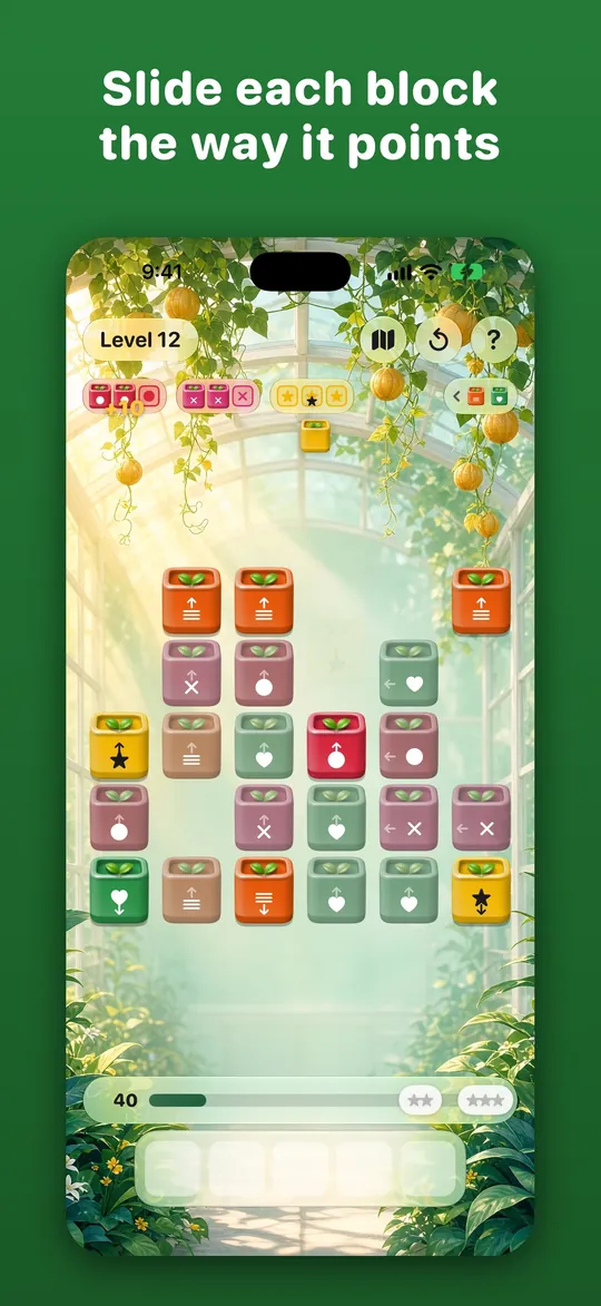 Sliding blocks in the greenhouse